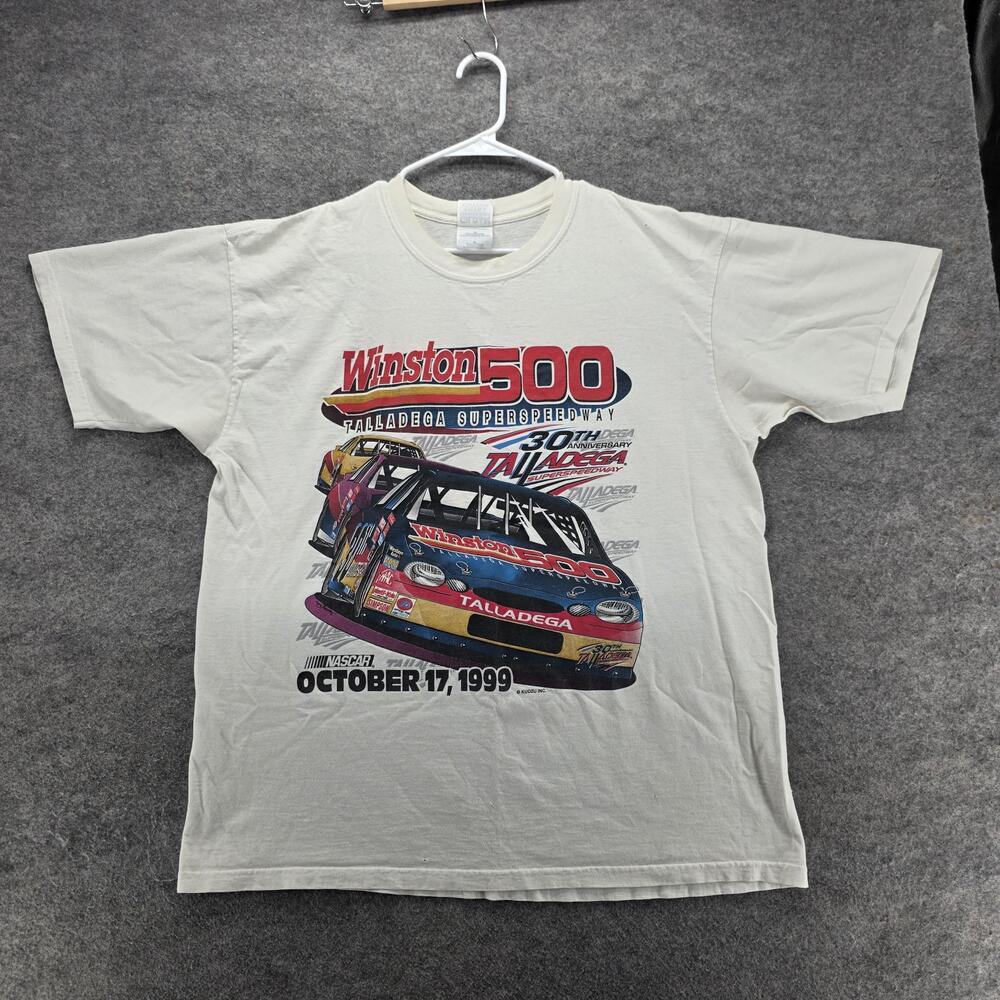 Vintage 1999 Winston 500 Talladega Shirt Mens XL White NASCAR Racing Gildan